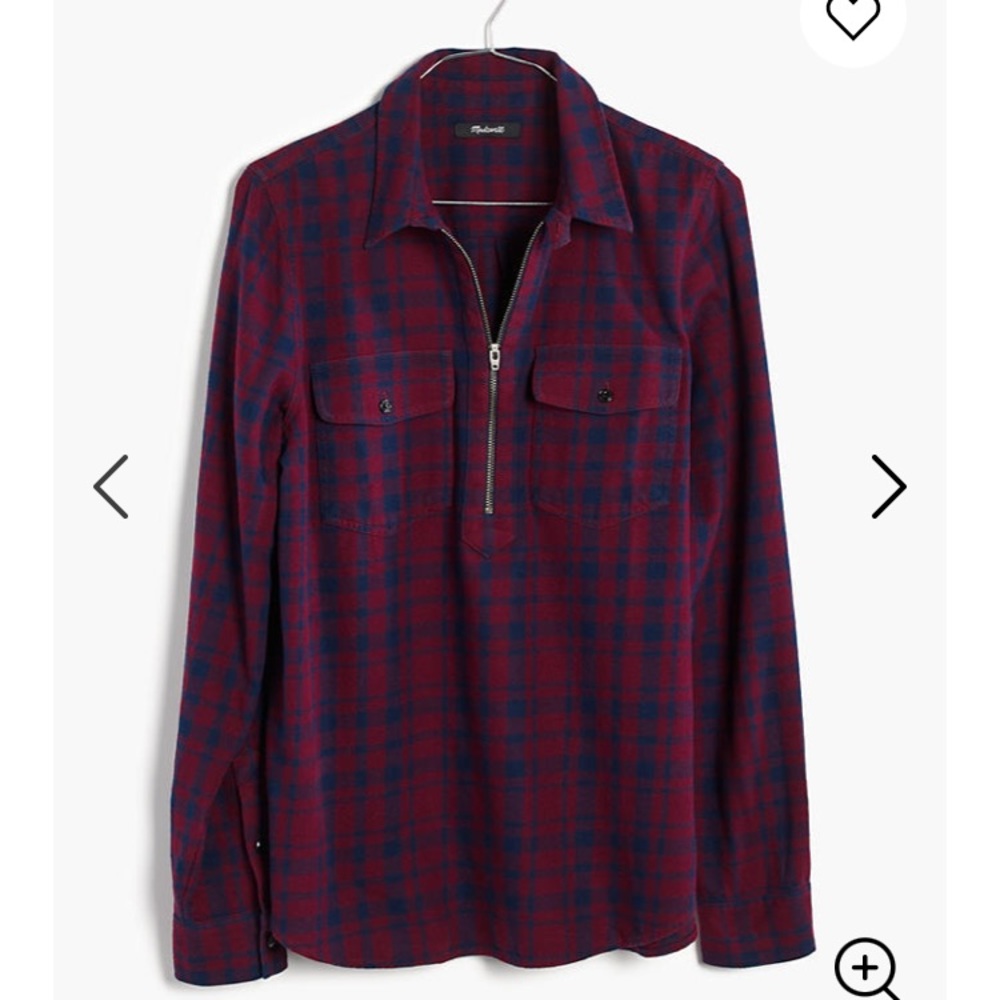 Madewell Flannel Zip-Front Popover Shirt